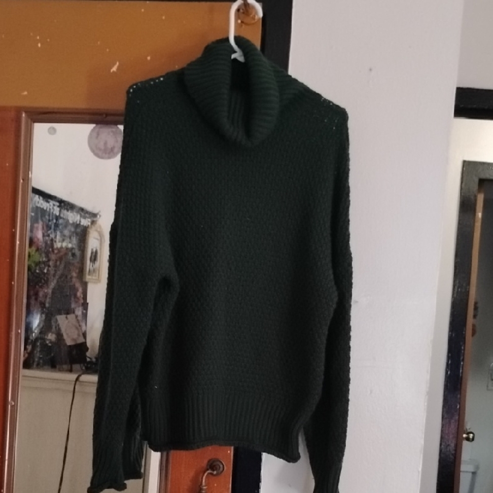 Dark Green Turtleneck Sweater
